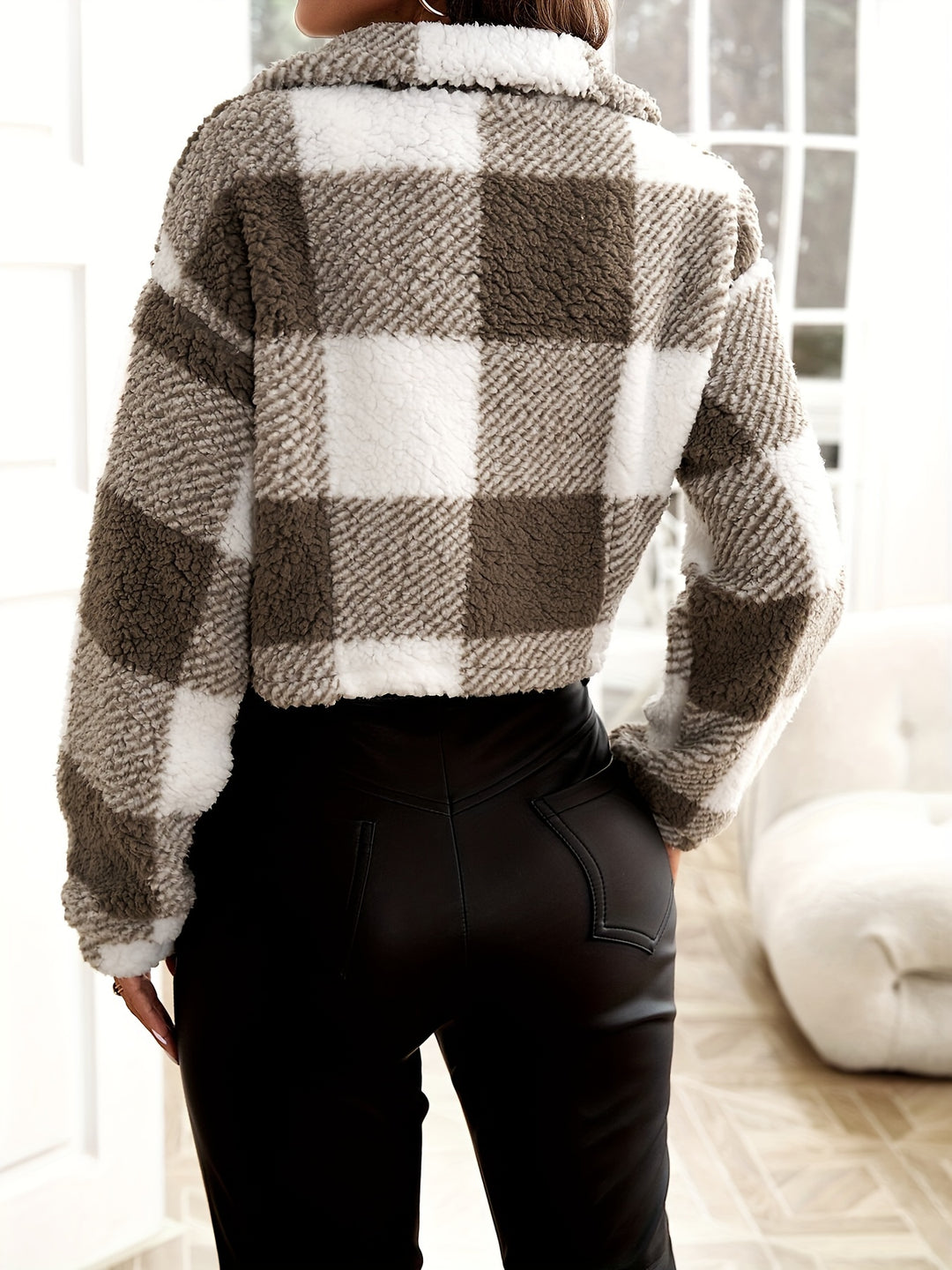 Aspen Plaid – Teddy-Jacke mit Reißverschluss